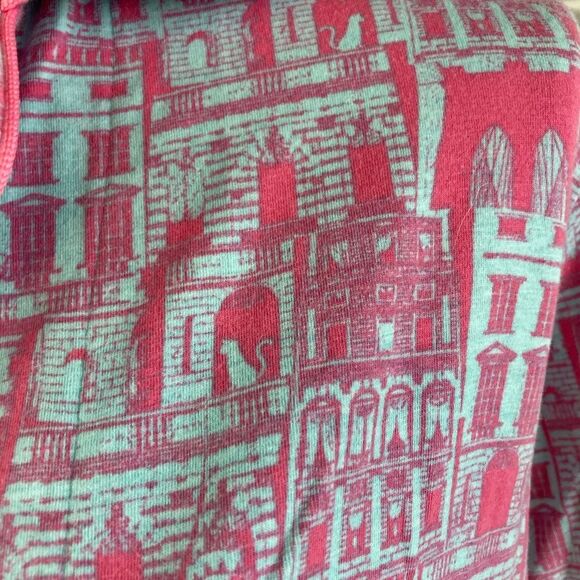 BedHead VTG NYC Print Pink and Blue PJ  Top skyline, Statue of Liberty, & cat - Picture 7 of 13